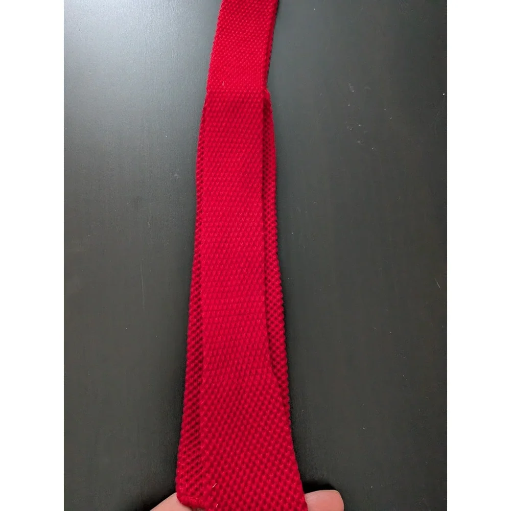Vintage Mickey Mouse Square Tie Necktie Waffle Knit Red‎ Walt Disney Prod. 52